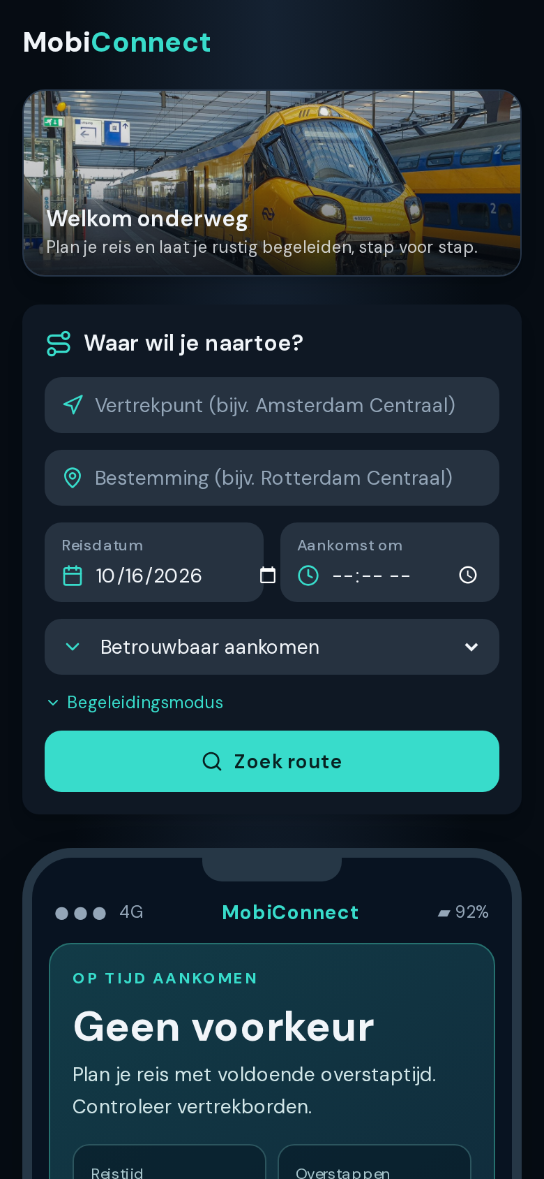 MobiConnect OV-app: rustig en duidelijk reizen met het openbaar vervoer